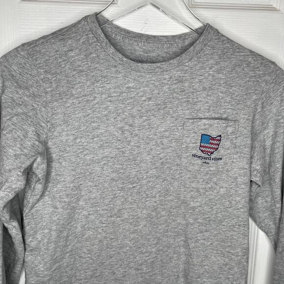 Vineyard Vines Kids Long-Sleeve Ohio State Icon T-Shirt Kids Boys Gray Sz Medium - Picture 3 of 9